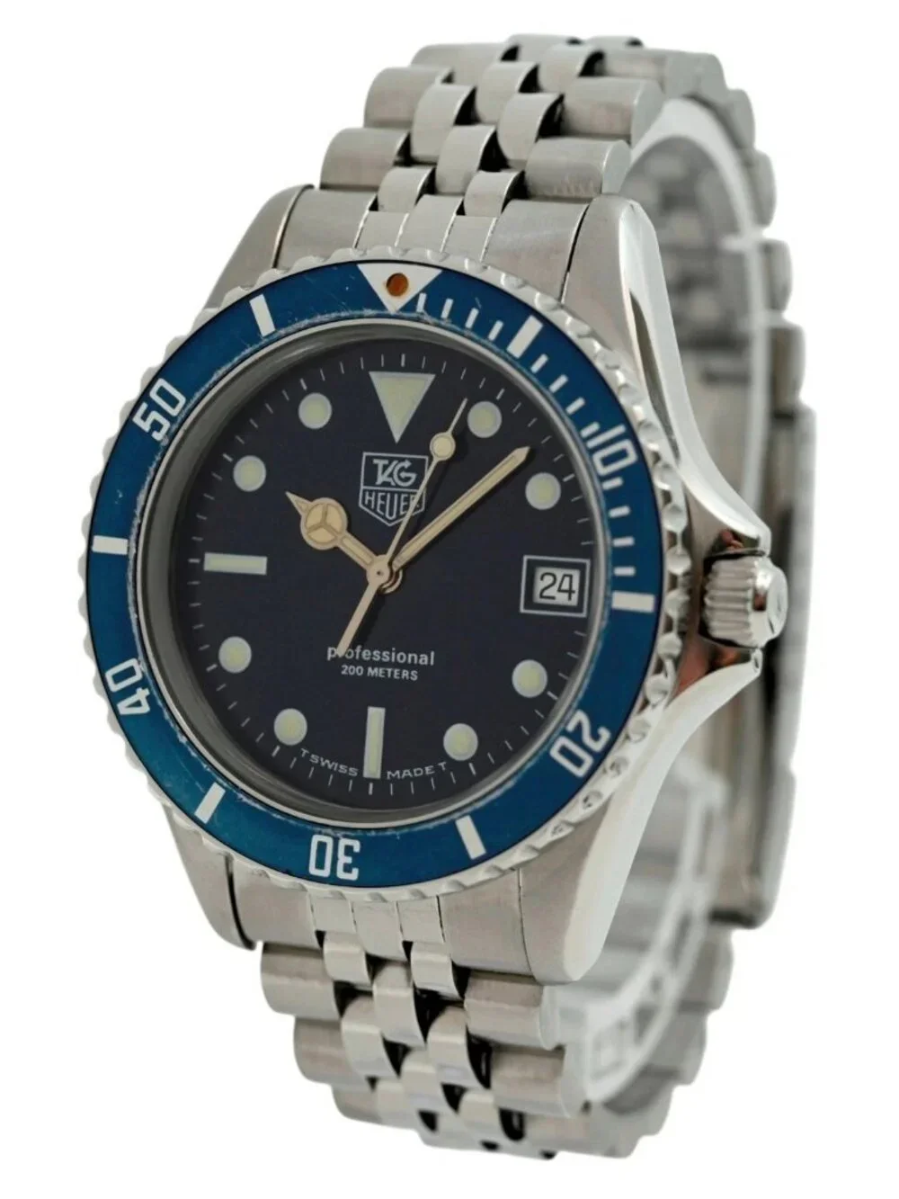 Tag Heuer 37mm Men's Blue Dial 1000 Series Dive Watch Jubilee Band! 980.613 B!